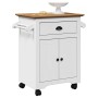 Carrito de cocina BODO blanco y marrón 72x45x80 cm de , Carros de cocina y comedor - Ref: Foro24-4016876, Precio: 141,12 €, D...