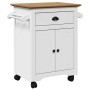 Carrito de cocina BODO blanco y marrón 72x45x80 cm de , Carros de cocina y comedor - Ref: Foro24-4016876, Precio: 141,12 €, D...
