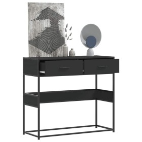 Mesa consola de madera contrachapada negro 90x35x80 cm de , Mesas auxiliares - Ref: Foro24-849174, Precio: 79,93 €, Descuento: %