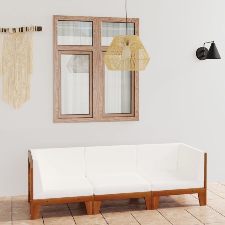 Juego muebles de jardín y cojines 3 pzas madera maciza acacia de vidaXL, Conjuntos de jardín - Ref: Foro24-3058114, Precio: 4...