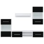 Muebles para TV 5 piezas con iluminación LED negra mate de , Muebles TV - Ref: Foro24-3324230, Precio: 320,40 €, Descuento: %