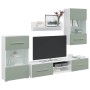 Muebles para TV 5 piezas con iluminación LED verde oliva de , Muebles TV - Ref: Foro24-3324232, Precio: 320,40 €, Descuento: %