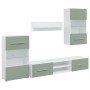 Muebles para TV 5 piezas con iluminación LED verde oliva de , Muebles TV - Ref: Foro24-3324232, Precio: 320,40 €, Descuento: %