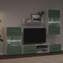 Muebles para TV 5 piezas con iluminación LED verde oliva de , Muebles TV - Ref: Foro24-3324232, Precio: 320,40 €, Descuento: %