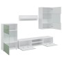 Muebles para TV 5 piezas con iluminación LED verde oliva de , Muebles TV - Ref: Foro24-3324232, Precio: 320,40 €, Descuento: %