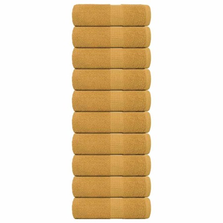 Toallas invitados 10 uds 100% algodón oro 30x50 cm 360 gsm de , Toallas - Ref: Foro24-136805, Precio: 23,10 €, Descuento: %