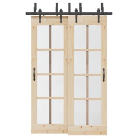 Kit de herrajes para puertas correderas acero negro 152,5 cm de , Artículos para puertas - Ref: Foro24-3295725, Precio: 124,7...