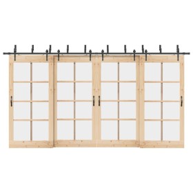 Kit de herrajes para puertas correderas acero negro 427 cm de , Artículos para puertas - Ref: Foro24-3295746, Precio: 252,33 ...