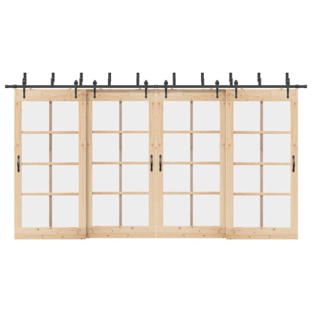 Kit de herrajes para puertas correderas acero negro 427 cm de , Artículos para puertas - Ref: Foro24-3295746, Precio: 252,33 ...