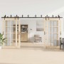 Kit de herrajes para puertas correderas acero negro 427 cm de , Artículos para puertas - Ref: Foro24-3295746, Precio: 252,33 ...