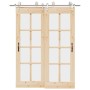 Kit de herrajes para puerta corredera 183 cm acero plateado de , Artículos para puertas - Ref: Foro24-3295765, Precio: 209,21...