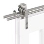 Kit de herrajes para puerta corredera 183 cm acero plateado de , Artículos para puertas - Ref: Foro24-3295765, Precio: 209,21...