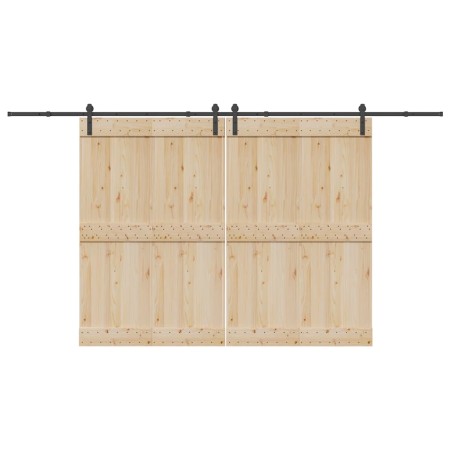 Kit de herrajes para puertas correderas acero negro 400 cm de , Artículos para puertas - Ref: Foro24-3295778, Precio: 119,46 ...