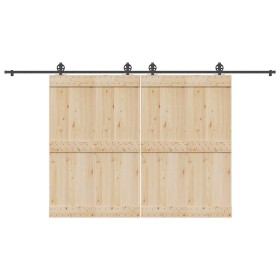 Kit de herrajes para puertas correderas acero negro 400 cm de , Artículos para puertas - Ref: Foro24-3295800, Precio: 126,41 ...