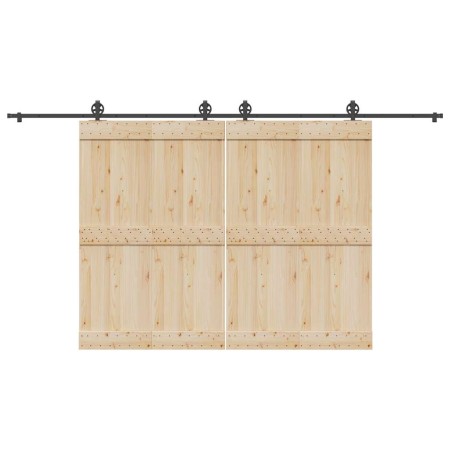Kit de herrajes para puertas correderas acero negro 400 cm de , Artículos para puertas - Ref: Foro24-3295800, Precio: 126,41 ...