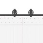 Kit de herrajes para puertas correderas acero negro 400 cm de , Artículos para puertas - Ref: Foro24-3295800, Precio: 126,41 ...