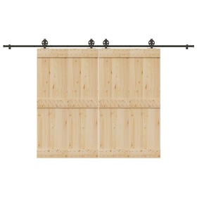 Kit de herrajes para puertas correderas acero negro 366 cm de , Artículos para puertas - Ref: Foro24-3295799, Precio: 101,05 ...