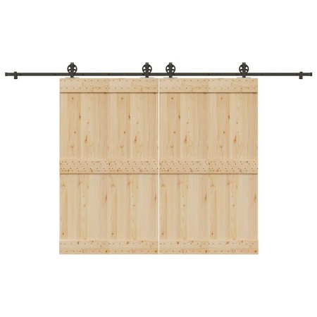 Kit de herrajes para puertas correderas acero negro 366 cm de , Artículos para puertas - Ref: Foro24-3295799, Precio: 101,05 ...