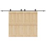 Kit de herrajes para puertas correderas acero negro 366 cm de , Artículos para puertas - Ref: Foro24-3295799, Precio: 101,05 ...