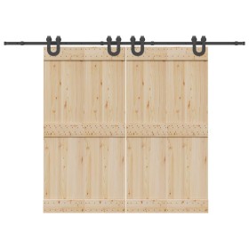Kit de herrajes para puertas correderas acero negro 400 cm de , Artículos para puertas - Ref: Foro24-3295790, Precio: 103,73 ...