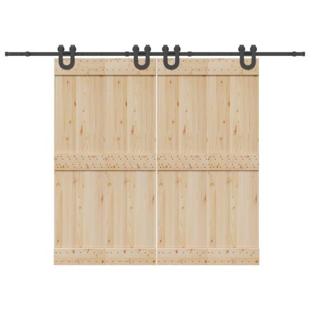 Kit de herrajes para puertas correderas acero negro 400 cm de , Artículos para puertas - Ref: Foro24-3295790, Precio: 103,73 ...