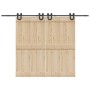 Kit de herrajes para puertas correderas acero negro 400 cm de , Artículos para puertas - Ref: Foro24-3295790, Precio: 103,73 ...