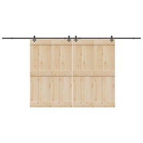 Kit de herrajes para puertas correderas acero negro 427 cm de , Artículos para puertas - Ref: Foro24-3295792, Precio: 148,44 ...