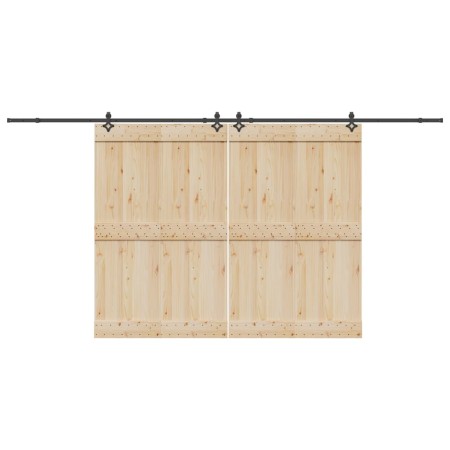 Kit de herrajes para puertas correderas acero negro 427 cm de , Artículos para puertas - Ref: Foro24-3295792, Precio: 148,44 ...