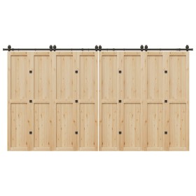 Kit de herrajes para puertas correderas acero negro 400 cm de , Artículos para puertas - Ref: Foro24-3295802, Precio: 168,00 ...