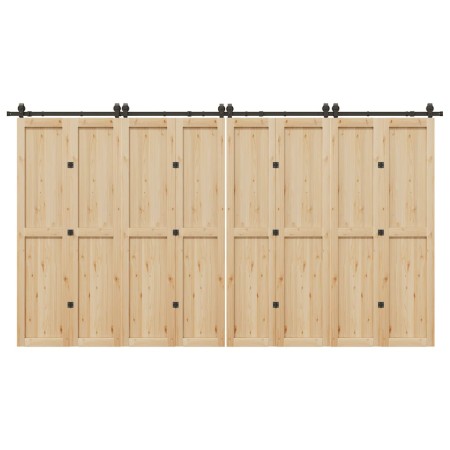 Kit de herrajes para puertas correderas acero negro 400 cm de , Artículos para puertas - Ref: Foro24-3295802, Precio: 168,00 ...