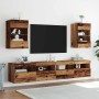 Muebles de TV pared con luces LED 2 uds envejecida 40x30x60,5cm de , Muebles TV - Ref: Foro24-857680, Precio: 88,25 €, Descue...