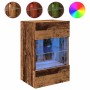 Muebles de TV pared con luces LED 2 uds envejecida 40x30x60,5cm de , Muebles TV - Ref: Foro24-857680, Precio: 88,25 €, Descue...