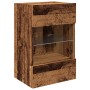 Muebles de TV pared con luces LED 2 uds envejecida 40x30x60,5cm de , Muebles TV - Ref: Foro24-857680, Precio: 88,25 €, Descue...