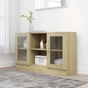 Vitrina de madera contrachapada color roble 120x30,5x70 cm de vidaXL, Aparadores - Ref: Foro24-802789, Precio: 93,30 €, Descu...