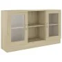Vitrina de madera contrachapada color roble 120x30,5x70 cm de vidaXL, Aparadores - Ref: Foro24-802789, Precio: 93,30 €, Descu...
