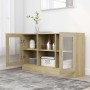 Vitrina de madera contrachapada color roble 120x30,5x70 cm de vidaXL, Aparadores - Ref: Foro24-802789, Precio: 95,63 €, Descu...