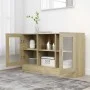 Vitrina de madera contrachapada color roble 120x30,5x70 cm de vidaXL, Aparadores - Ref: Foro24-802789, Precio: 93,30 €, Descu...