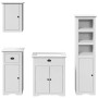 Juego de muebles de baño BODO 4 pzas madera maciza pino blanco de , Muebles de baño - Ref: Foro24-3307650, Precio: 359,04 €, ...