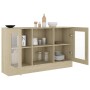 Vitrina de madera contrachapada color roble 120x30,5x70 cm de vidaXL, Aparadores - Ref: Foro24-802789, Precio: 95,63 €, Descu...