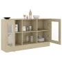 Vitrina de madera contrachapada color roble 120x30,5x70 cm de vidaXL, Aparadores - Ref: Foro24-802789, Precio: 93,30 €, Descu...