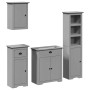 Juego de muebles de baño BODO 4 pzas madera maciza pino gris de , Muebles de baño - Ref: Foro24-3307652, Precio: 358,97 €, De...