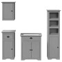 Juego de muebles de baño BODO 4 pzas madera maciza pino gris de , Muebles de baño - Ref: Foro24-3307652, Precio: 358,97 €, De...