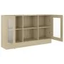Vitrina de madera contrachapada color roble 120x30,5x70 cm de vidaXL, Aparadores - Ref: Foro24-802789, Precio: 93,30 €, Descu...