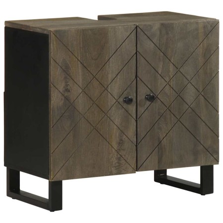 Mueble para lavabo de madera maciza de mango negro 62x33x58 cm de , Muebles de baño - Ref: Foro24-4017703, Precio: 92,96 €, D...