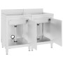 Fregadero de cocina comercial 2 piezas de acero inoxidable de vidaXL, Restauración - Ref: Foro24-3058273, Precio: 593,78 €, D...