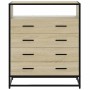Cajonera de madera contrachapada roble sonoma 70x41x83,5 cm de , Cajoneras - Ref: Foro24-849090, Precio: 126,88 €, Descuento: %