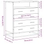 Cajonera de madera contrachapada gris sonoma 70x41x83,5 cm de , Cajoneras - Ref: Foro24-849092, Precio: 127,53 €, Descuento: %