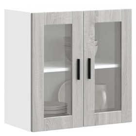 Armario de pared para cocina puerta cristal Porto gris sonoma de , Armarios de cocina - Ref: Foro24-854153, Precio: 69,25 €, ...