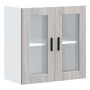 Armario de pared para cocina puerta cristal Porto gris sonoma de , Armarios de cocina - Ref: Foro24-854153, Precio: 69,25 €, ...