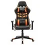 Silla de gaming de cuero sintético negro y naranja de vidaXL, Sillones para videojuegos - Ref: Foro24-20508, Precio: 154,90 €...